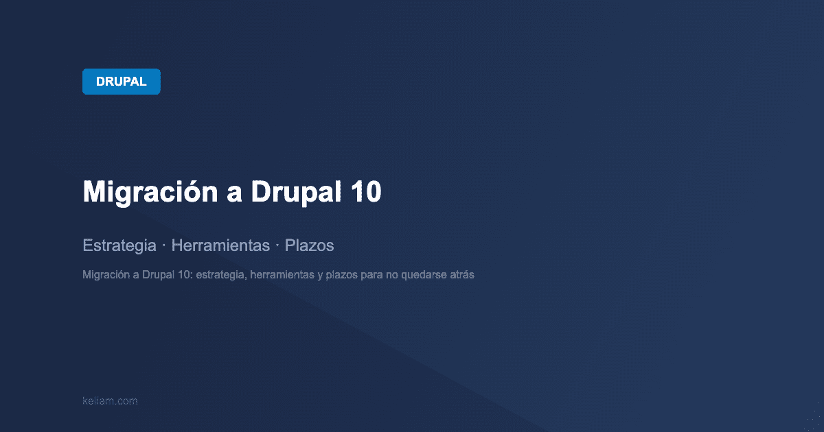 Drupal: Migración a Drupal 10 — Estrategia · Herramientas · Plazos | keliam.com