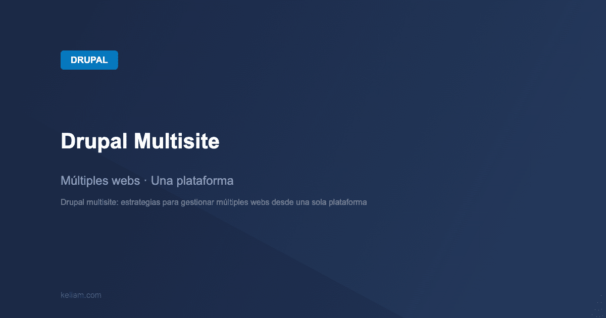 Drupal: Drupal Multisite — Múltiples webs · Una plataforma | keliam.com
