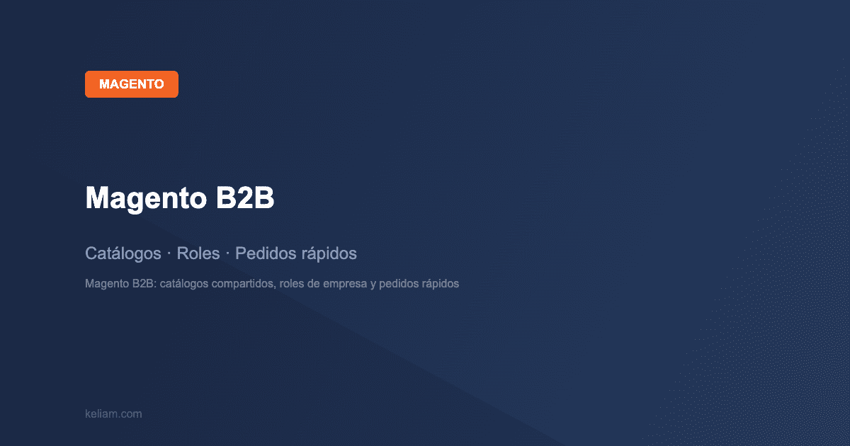Magento: Magento B2B — Catálogos · Roles · Pedidos rápidos | keliam.com