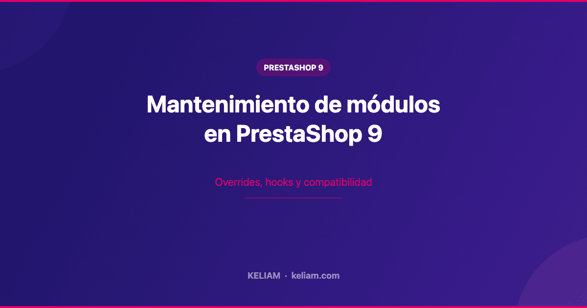 Mantenimiento de módulos en PrestaShop 9