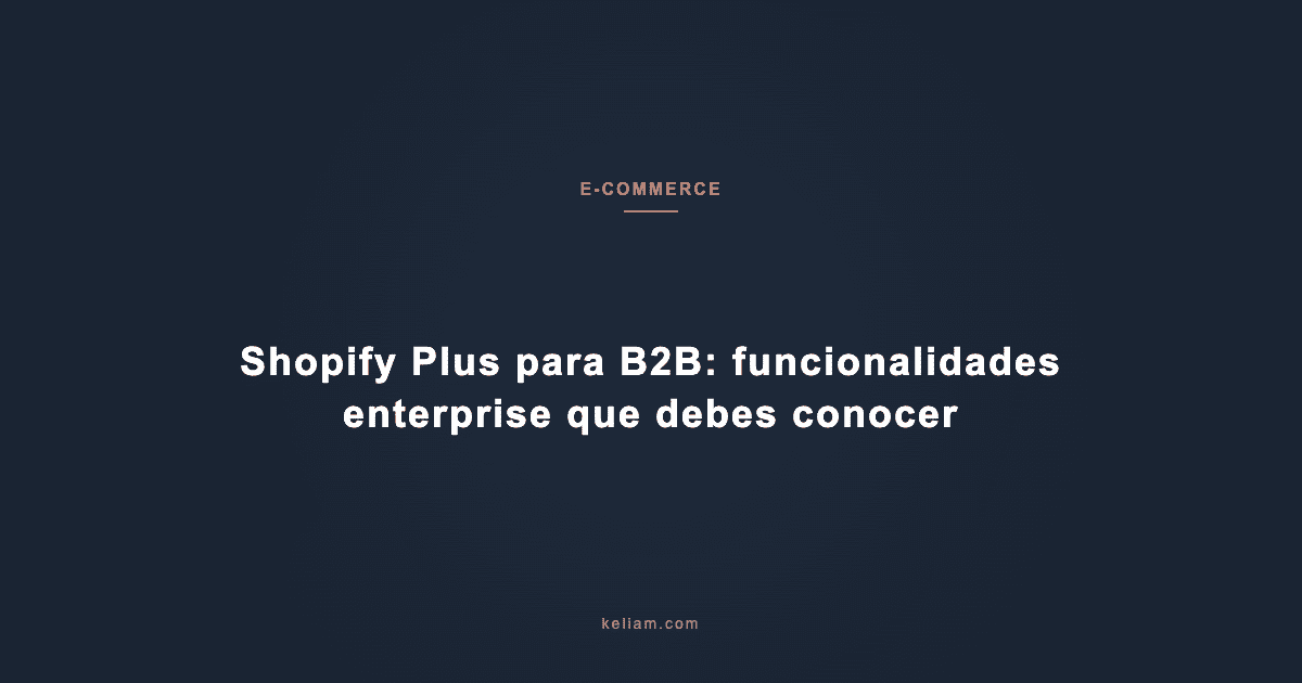 Shopify Plus para B2B: funcionalidades enterprise que debes conocer