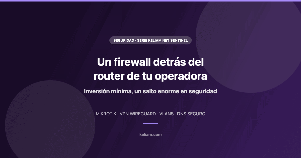 Cómo poner un firewall detrás del router de tu operadora - Keliam Net Sentinel