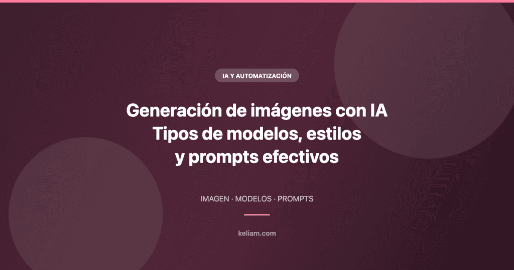 Generación de imágenes con IA: tipos de modelos, estilos y prompts efectivos