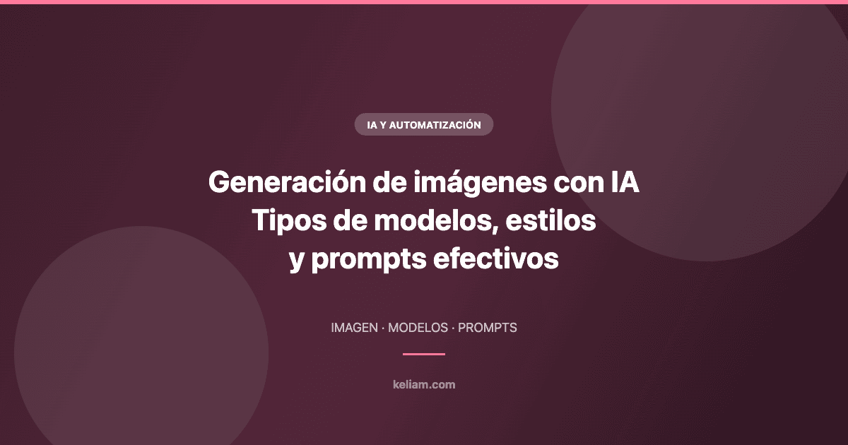 Generación de imágenes con IA: tipos de modelos, estilos y prompts efectivos