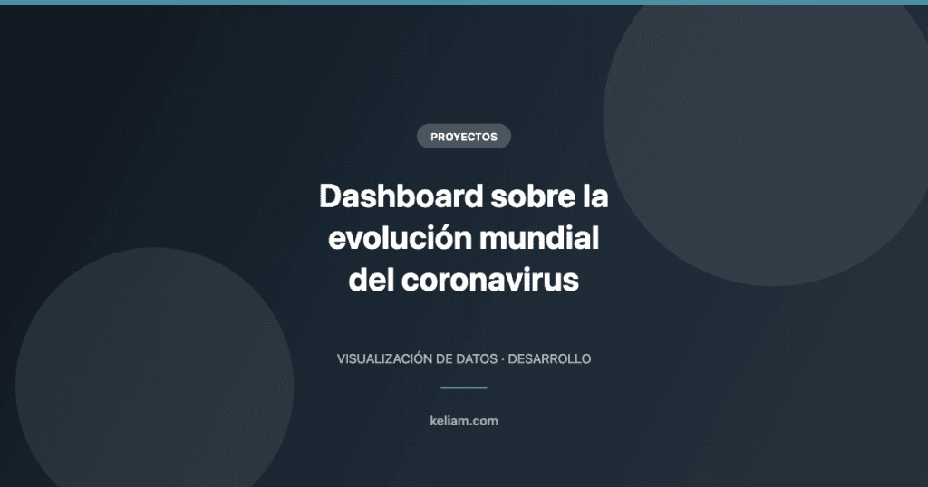Portada del artículo sobre el dashboard de evolución mundial del coronavirus desarrollado por Keliam
