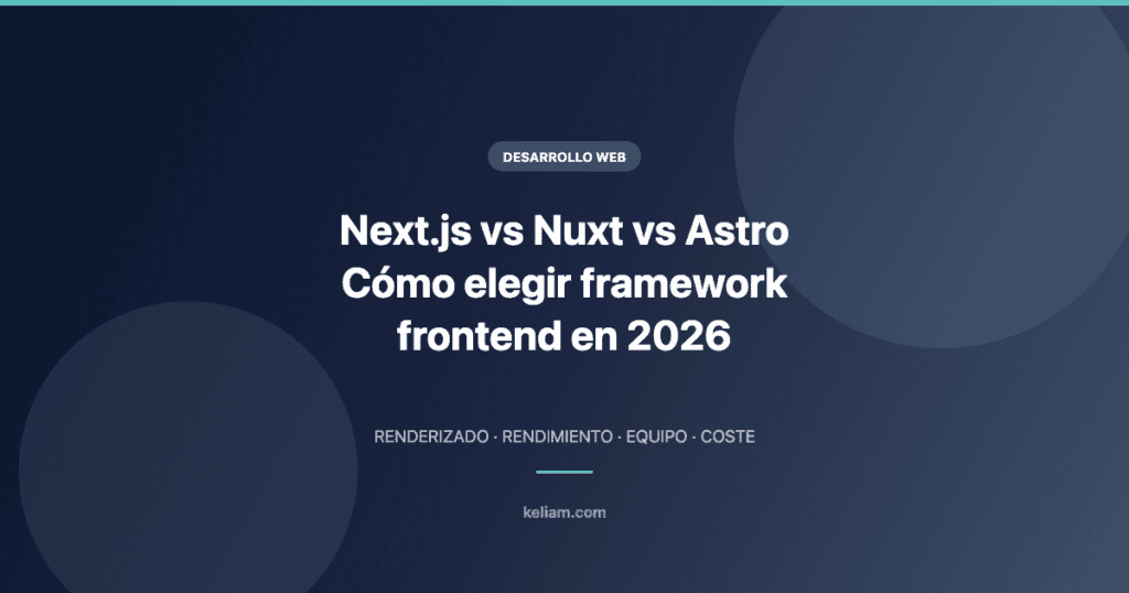 Comparativa de framework frontend 2026: Next.js, Nuxt y Astro